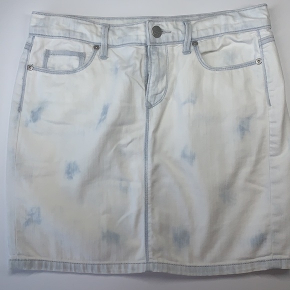 EUC Set of 3 Loft denim mini skirts  1-white distr 1- acid blue 1-khaki ALL sz 4 - Picture 12 of 16
